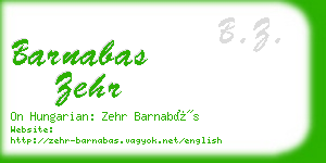 barnabas zehr business card